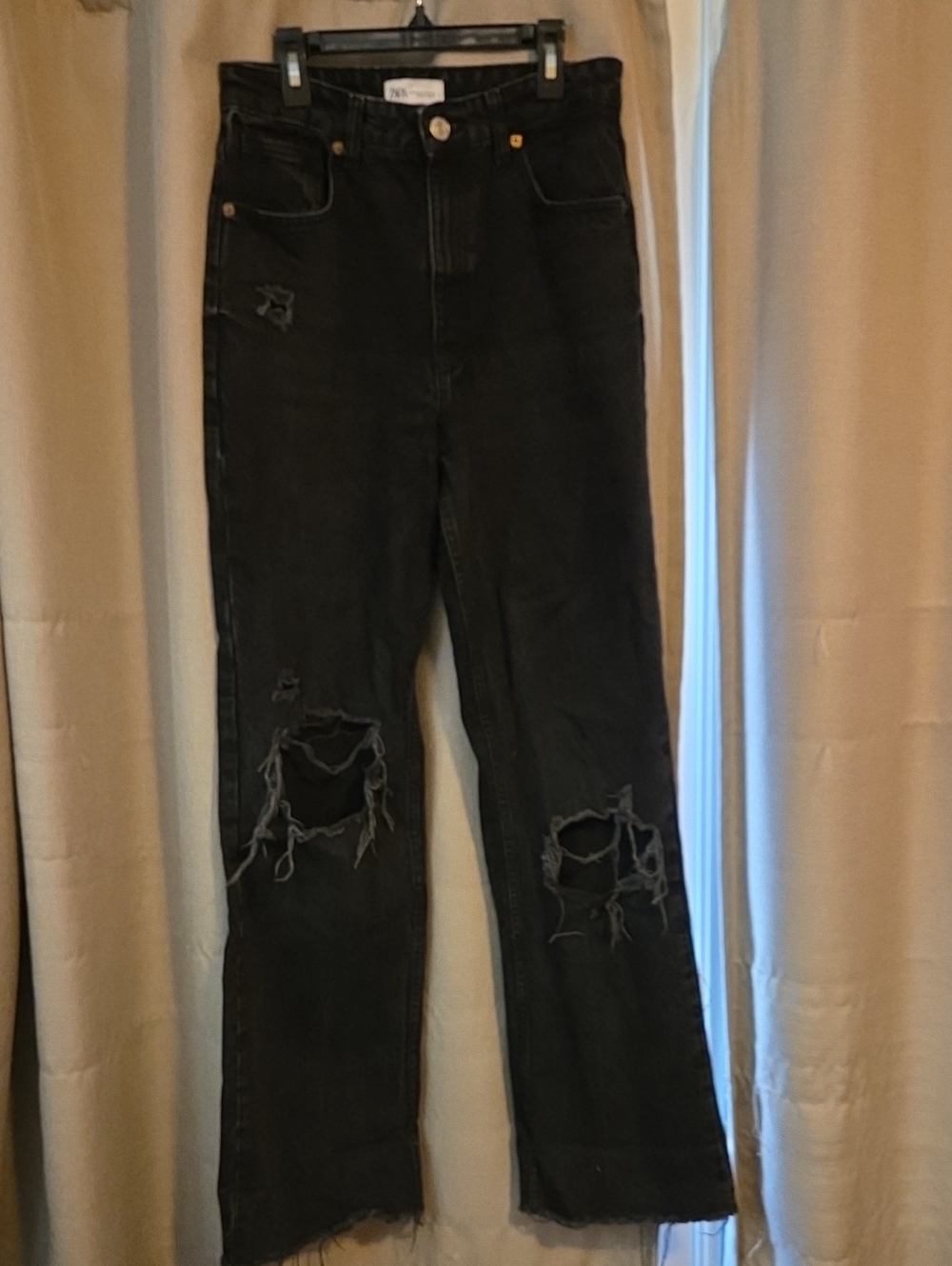 Zara Black Denim Jeans-TALL